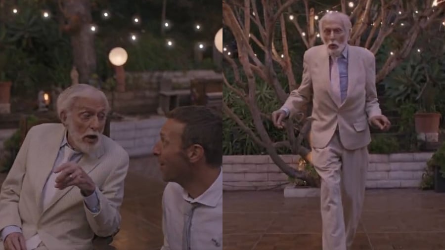 <div class="paragraphs"><p>Dancing barefoot in the backyard of his home in Malibu, California, Van Dyke, 98, is the focus of Coldplay’s latest music video, 'All My Love'.</p></div>