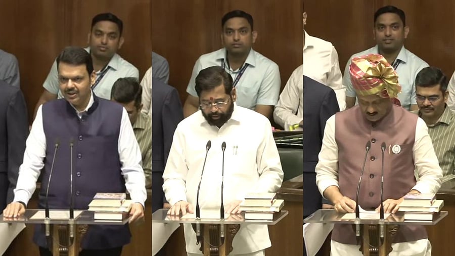 <div class="paragraphs"><p>Maharashtra Chief Minister Devendra Fadnavis (L), Deputy Chief Ministers Eknath Shinde (centre) and Ajit Pawar (R).</p></div>