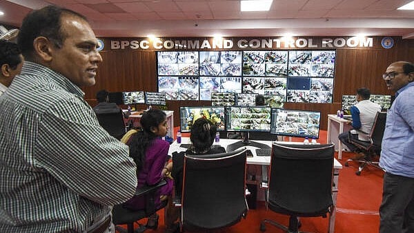 <div class="paragraphs"><p>Bihar Public Service Commission (BPSC) chairman Parmar Ravi Manubhai watches the live feed from CCTV cameras installed at various examination centres </p></div>