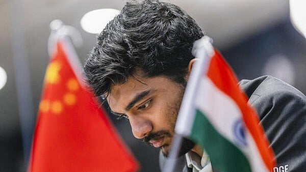 <div class="paragraphs"><p>India's D Gukesh plays against China’s Ding Liren in the 11th game of the World Chess Championship, in Singapore, Sunday.&nbsp;</p></div>