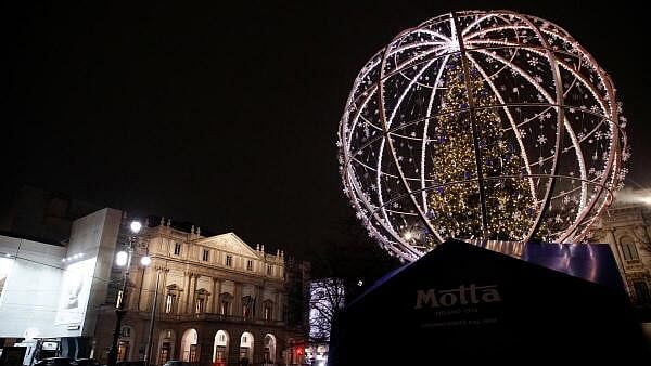 <div class="paragraphs"><p>A Christmas tree stands on display outside La Scala opera house during the season opening of La Scala theatre, at the Galleria Vittorio Emanuele in Milan, Italy. </p></div>