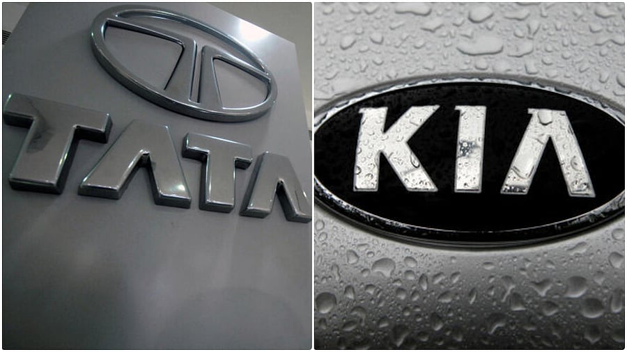 <div class="paragraphs"><p>Tata Motors logo (L); Kia logo (R).</p></div>
