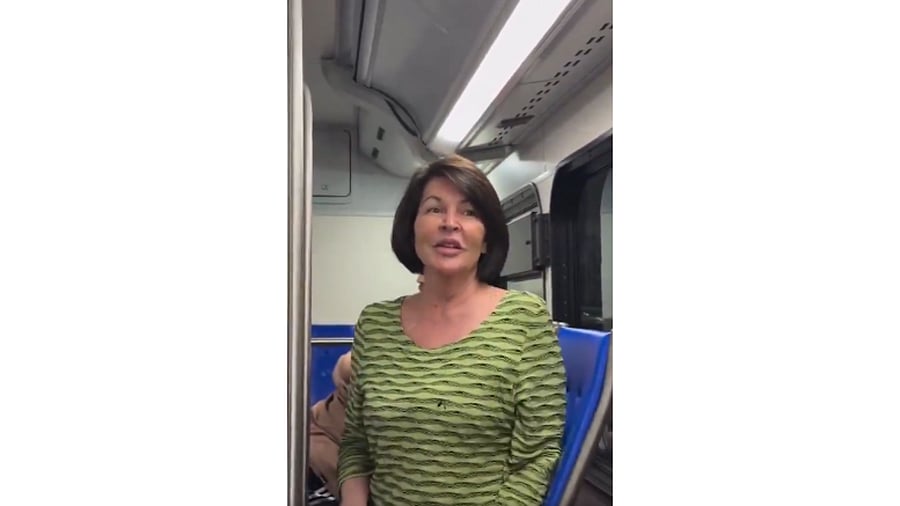 <div class="paragraphs"><p>The fellow female passenger went on a racist diatribe against the family while it was onboard the United Airlines shuttle bus.</p></div>