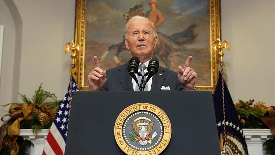 <div class="paragraphs"><p>US President Joe Biden speaks after Syrian rebels announced that they have ousted Syria's Bashar al-Assad, at the White House, in Washington, US, December 8, 2024.</p></div>