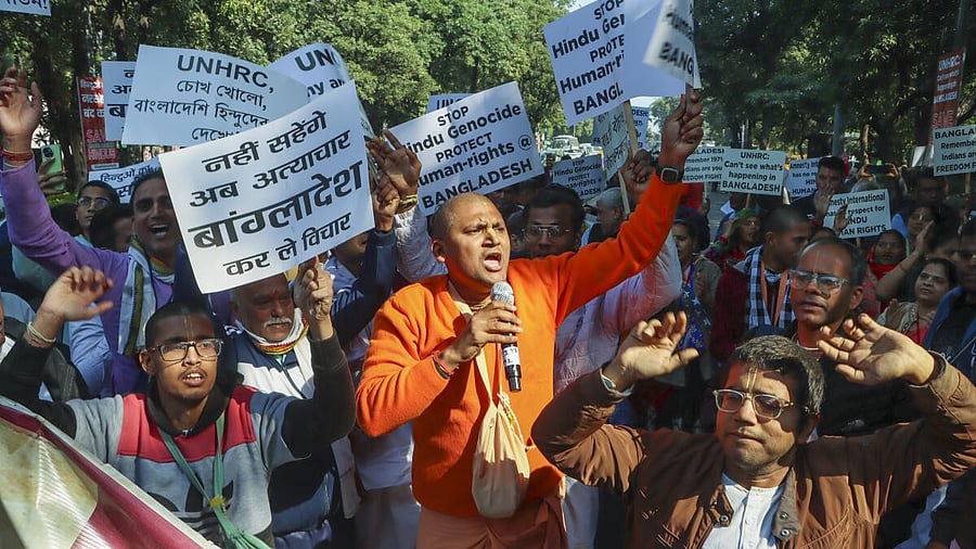 <div class="paragraphs"><p>Protest against Bangladesh in Delhi.</p></div>