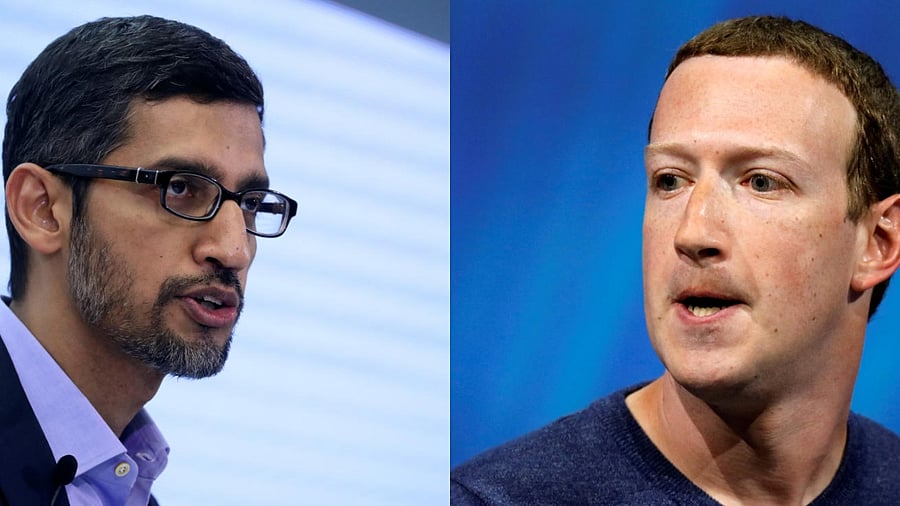 <div class="paragraphs"><p>Google CEO Sundar Pichai (L); Meta CEO Mark Zuckerberg. </p></div>