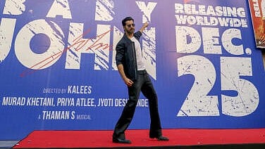 <div class="paragraphs"><p>Bollywood actor Varun Dhawan poses during the unveiling ceremony of the poster of his upcoming film ‘Baby John’, in Mumbai, Friday</p></div>