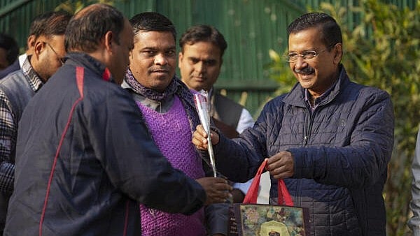 <div class="paragraphs"><p>AAP Convenor Arvind Kejriwal during a meeting with auto drivers at his residence, in New Delhi.&nbsp;</p></div>