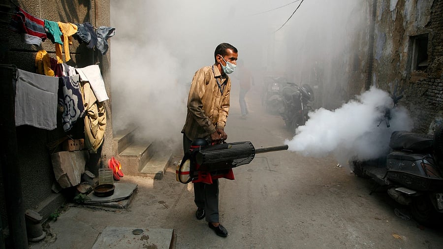 <div class="paragraphs"><p>A municipal worker during fogging operations to kill mosquitoes. Image for representational purposes.</p></div>