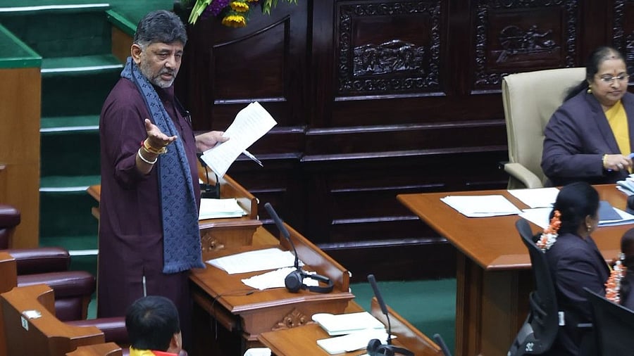 <div class="paragraphs"><p>Deputy CM D K Shivakumar speaks in the Assembly. </p></div>