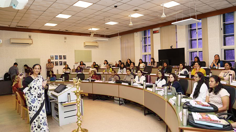 A women's leadership class in progress at IIM Bangalore, Bannerghatta Road.