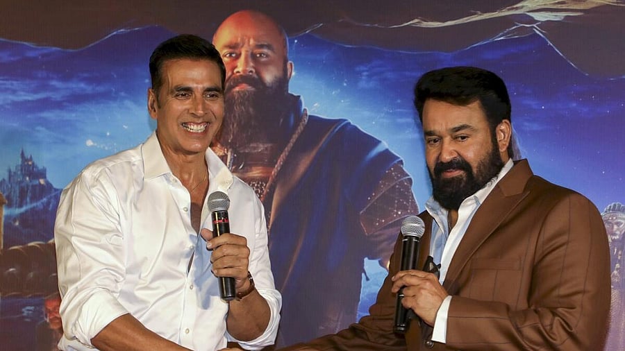 <div class="paragraphs"><p>Actors Akshay Kumar, left, and Mohanlal during the trailer launch of the latter’s directorial debut film 'Barroz', in Mumbai, Wednesday, Dec. 11, 2024.</p></div>