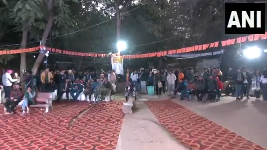<div class="paragraphs"><p>Screengrab from video showing the screening arrangements at JNU.</p></div>
