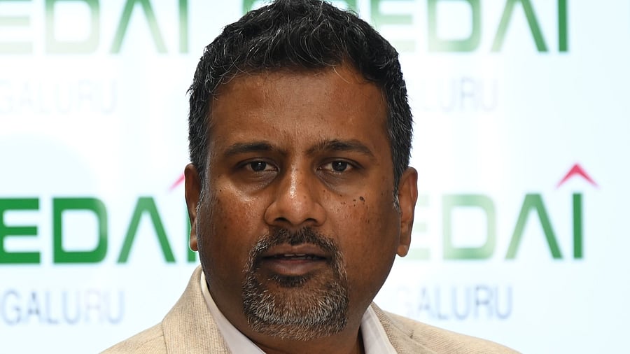 <div class="paragraphs"><p>Amar Mysore, President of CREDAI Bengaluru, during a discussion on e-khata-related issues in Bengaluru on Thursday. </p></div>