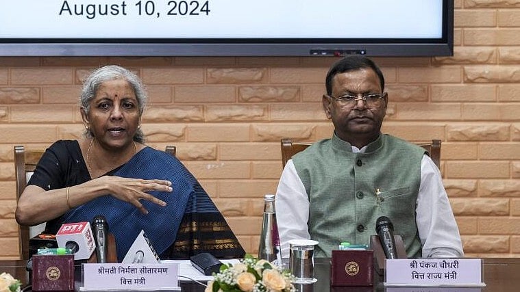 <div class="paragraphs"><p>Union Finance Minister Nirmala Sitharaman and Finance MoS Pankaj Chaudhary.</p></div>