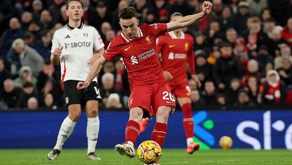 <div class="paragraphs"><p>Football - Premier League - Liverpool v Fulham - Anfield, Liverpool, Britain - December 14, 2024 Liverpool's Diogo Jota scores their second goal.</p></div>