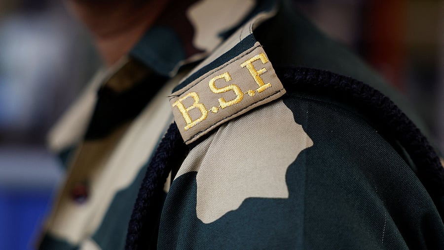 <div class="paragraphs"><p>A close-up view of the Border Security Force logo.</p></div>