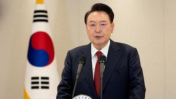 <div class="paragraphs"><p>South Korean President Yoon Suk Yeol delivers an address to the nation at the Presidential Office in Seoul.</p></div>