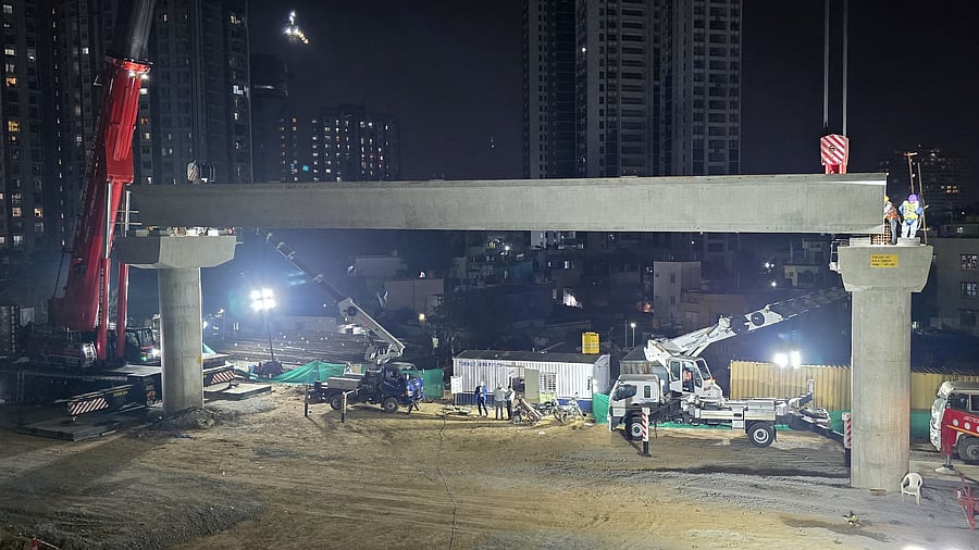 <div class="paragraphs"><p>The U-girder launched at Yeshwantpur on Tuesday night. </p></div>