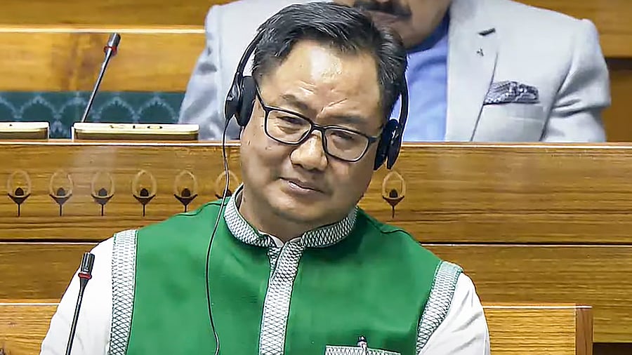 <div class="paragraphs"><p>Union Minister for Parliamentary Affairs and Minority Affairs Kiren Rijiju in the Lok Sabha.</p></div>