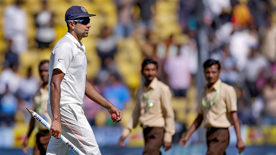 <div class="paragraphs"><p> India’s R Ashwin walks off the field after a test cricket match against Sri Lanka, in Nagpur.</p></div>