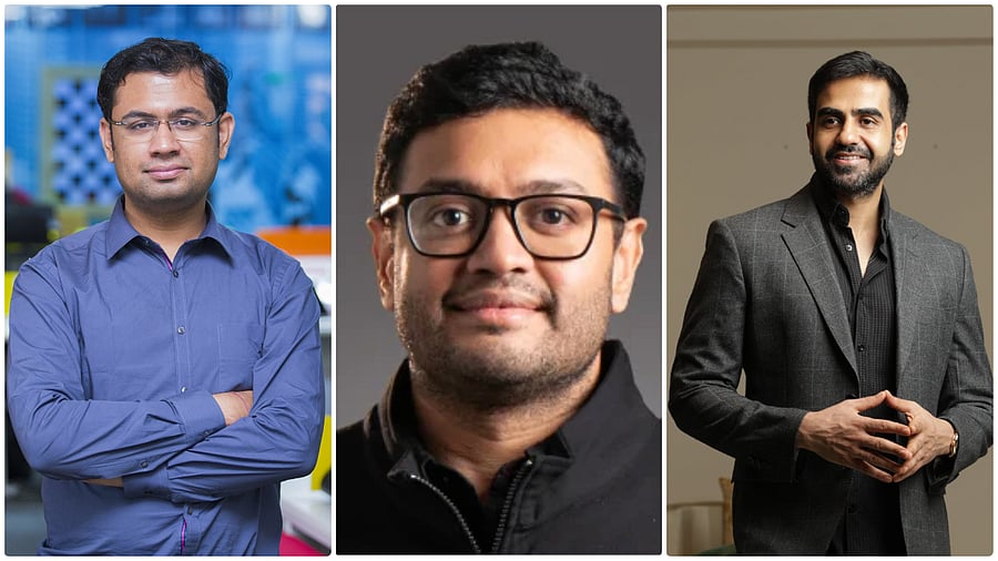 <div class="paragraphs"><p>From L-R:&nbsp;Harshil Mathur of Razorpay, Sriharsha Majety&nbsp;of Swiggy, and&nbsp;Nikhil Kamath of Zerodha.</p></div>
