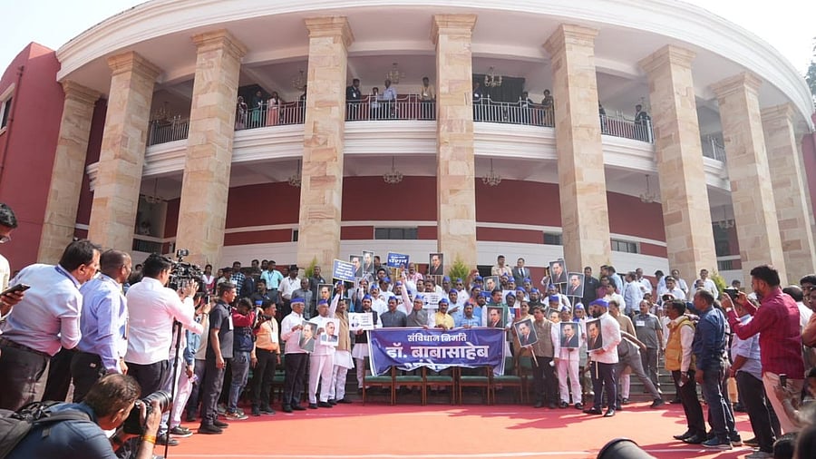 <div class="paragraphs"><p>The opposition members claimed Shah's remarks were an insult to Ambedkar.</p></div>