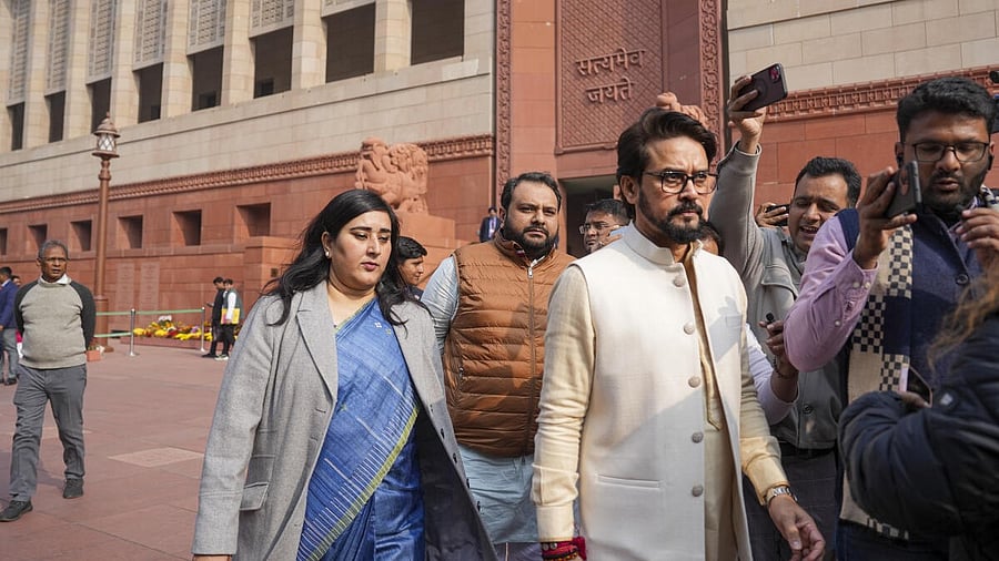 <div class="paragraphs"><p>BJP MPs Anurag Thakur and Bansuri Swaraj</p></div>
