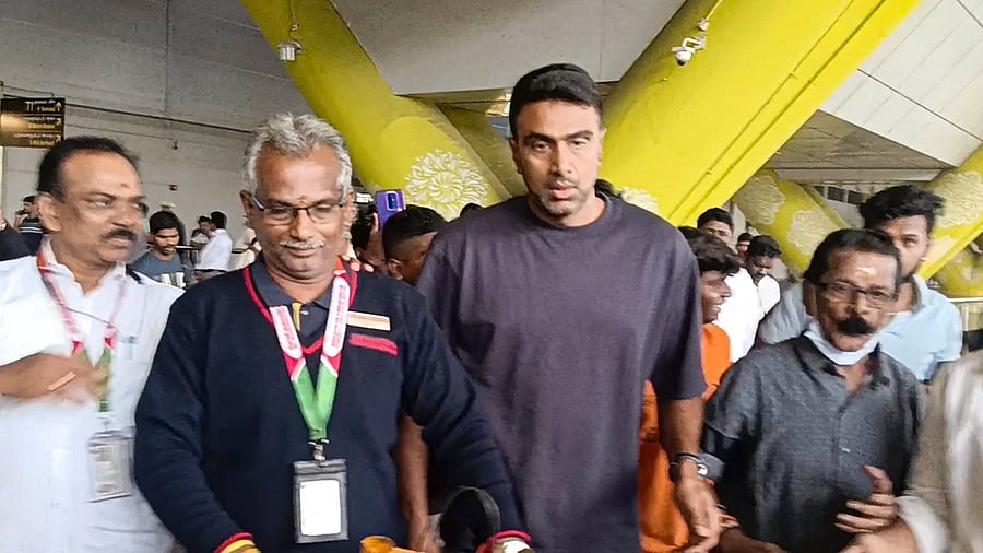 <div class="paragraphs"><p>Cricketer Ravichandran Ashwin upon his arrival at the Chennai Airport, Thursday, Dec. 19, 2024. Ashwin returned from Australia after announcing his retirement from international cricket</p></div>