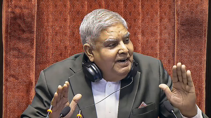 <div class="paragraphs"><p>Rajya Sabha Chairman Jagdeep Dhankhar conducts proceedings in the House during the Winter session of Parliament.</p></div>