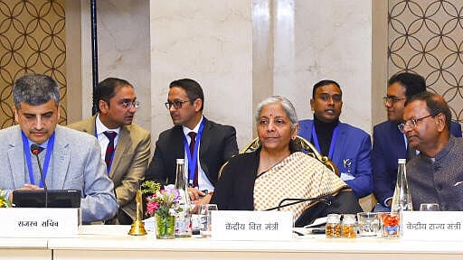 <div class="paragraphs"><p>Union Finance Minister Nirmala Sitharaman chairs the 55th meeting of the GST Council, in Jaisalmer.</p></div>