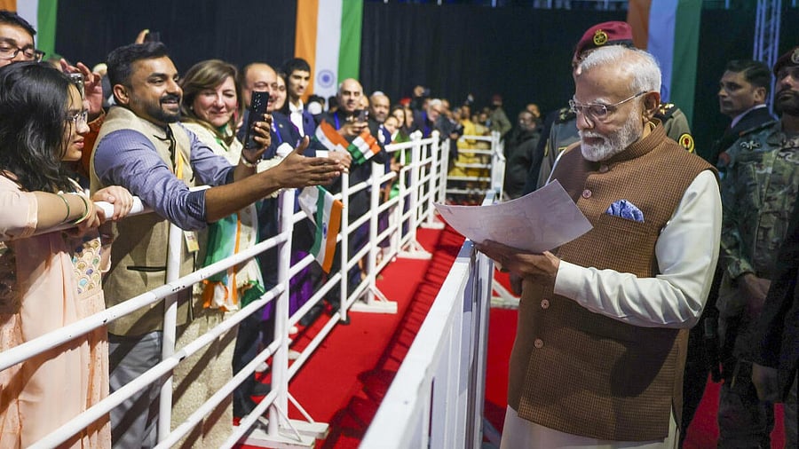 <div class="paragraphs"><p>Prime Minister Narendra Modi during an Indian community event, in Kuwait.</p></div>