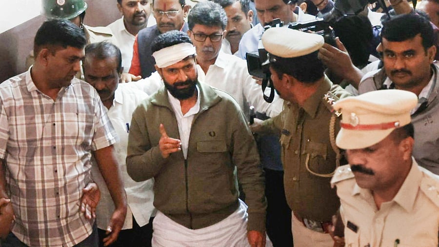 <div class="paragraphs"><p>Belagavi: BJP leader C. T. Ravi, arrested over his controversial remarks towards Karnataka Minister Lakshmi Hebbalkar, being produced in a court in Belagavi, Friday, Dec. 20, 2024.     </p></div>