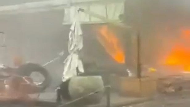 <div class="paragraphs"><p>Screengrab from a video showing fires and rubble after the plane crash in Gramado, Brazil, Dec 22, 2024.</p></div>