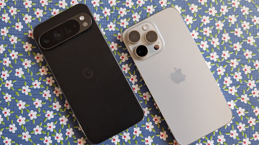 <div class="paragraphs"><p>Pixel 9 Pro XL (left) and Apple iPhone 15 Pro Max (right).</p></div>