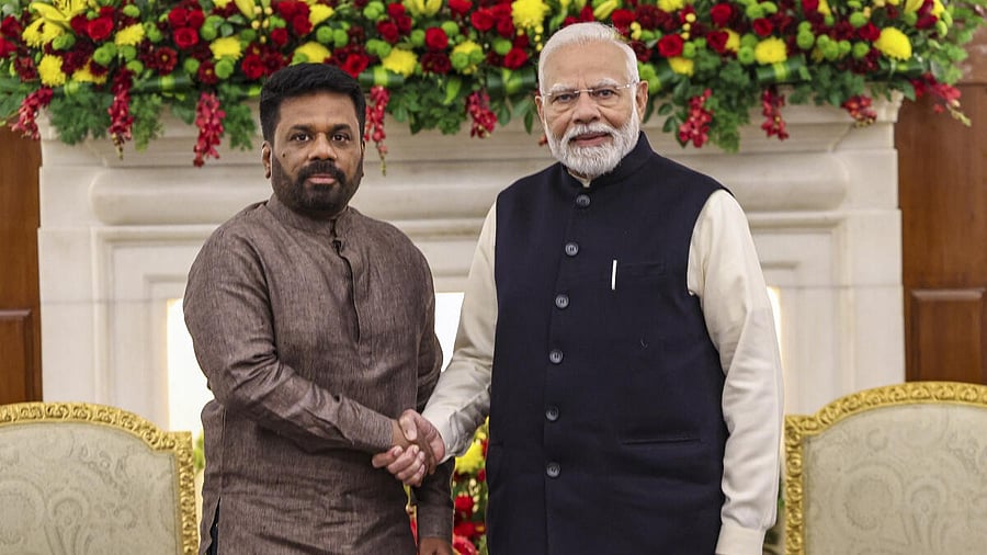 <div class="paragraphs"><p>Prime Minister Narendra Modi with Sri Lankan President Anura Kumara Dissanayake during a meeting, at the Hyderabad House, in New Delhi, Monday, December 16, 2024.</p></div>