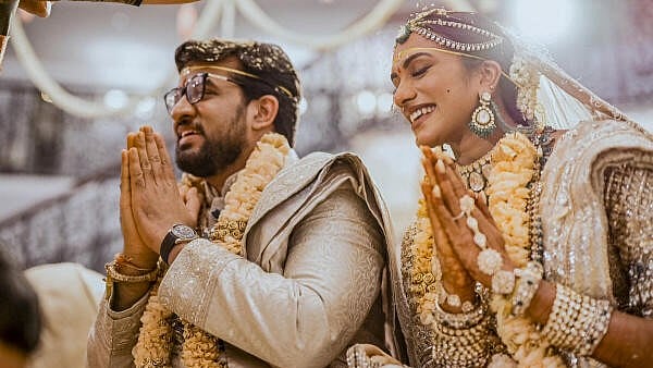 <div class="paragraphs"><p>Badminton player PV Sindhu and Venkata Datta Sai during their wedding ceremony.</p></div>