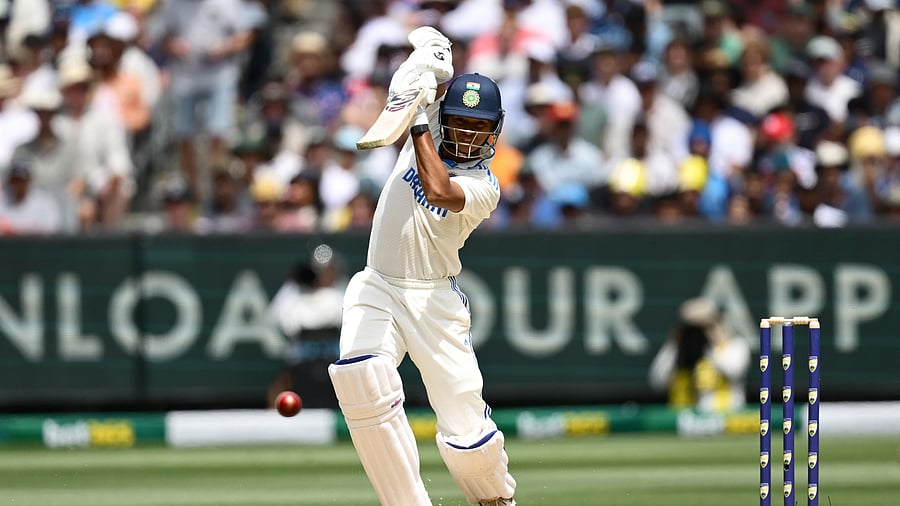 <div class="paragraphs"><p>Yashasvi Jaiswal playing one on the off side during his fighting half-century. </p></div>