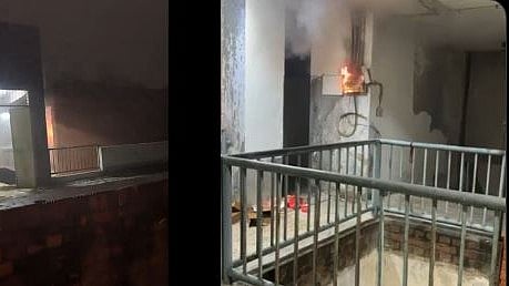 <div class="paragraphs"><p>Screengrab from vieo of JNU hostel fire</p></div>