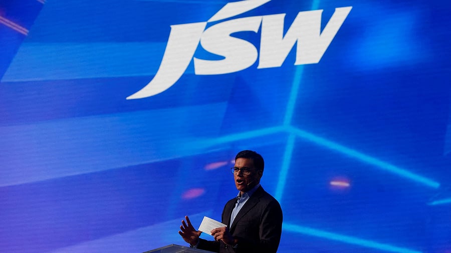 <div class="paragraphs"><p>Sajjan Jindal, Managing Director of JSW Steel, speaks during a press conference in Mumbai</p></div>