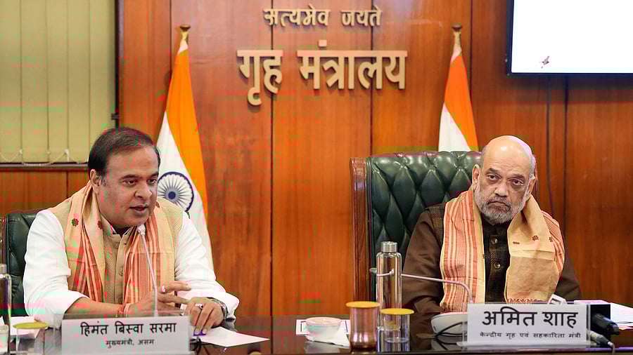 <div class="paragraphs"><p>File Photo: Union Home Minister Amit Shah with Assam Chief Minister Himanta Biswa Sarma.</p></div>