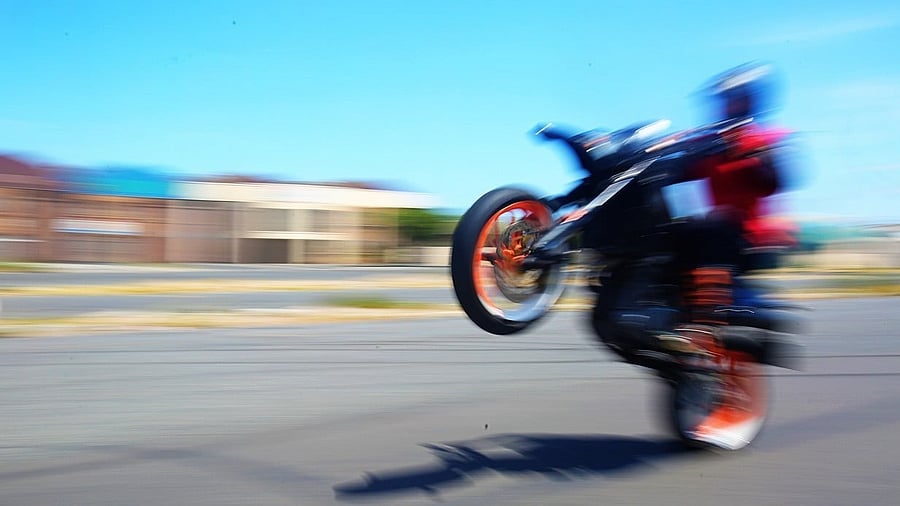 <div class="paragraphs"><p>Representative image showing a wheelie.</p></div>