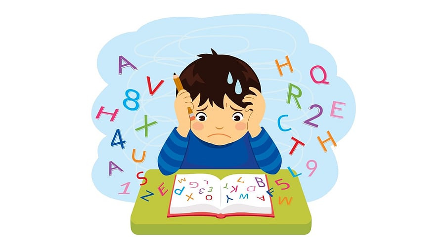 <div class="paragraphs"><p>Confused kid looking at letters and numbers flying out of a book Kid with learning difficulties stock illustrationChild, Dyslexia, Emotional Stress, Confusion, Learning Difficulty</p></div>