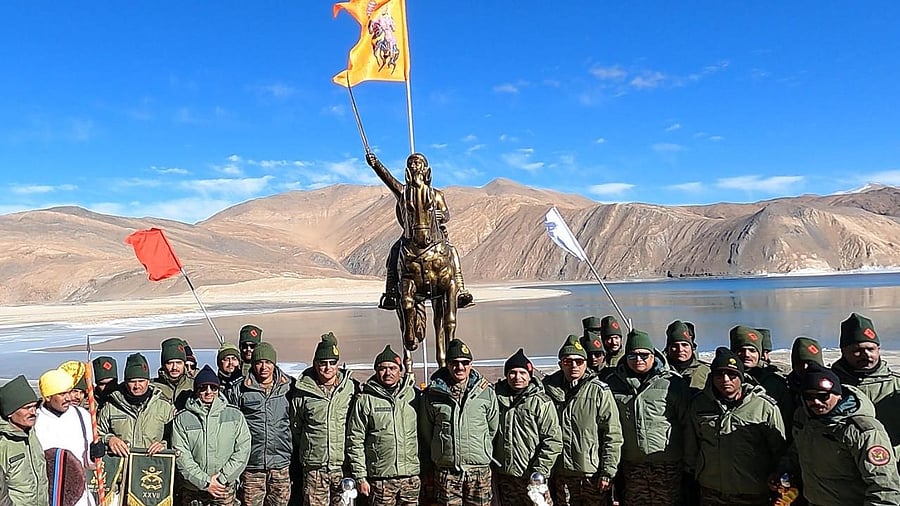 <div class="paragraphs"><p>Chhatrapati Shivaji Maharaj statue at Pangong Tso, near the India-China border.&nbsp;</p></div>