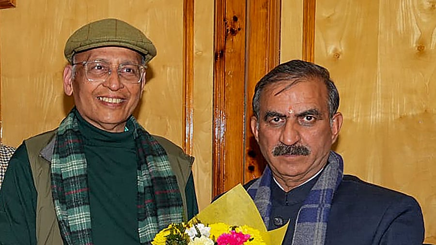 <div class="paragraphs"><p>Congress' Abhishek Manu Singhvi with Himachal Pradesh Chief Minister Sukhvinder Singh Sukhu at Vidhan Sabha in Shimla</p></div>