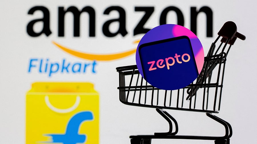 <div class="paragraphs"><p>A collage of Amazon, Flipkart, Zepto logos.</p></div>