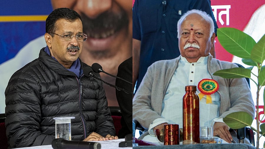<div class="paragraphs"><p>APP supremo Arvind Kejriwal and RSS Chief Mohan Bhagwat.</p></div>