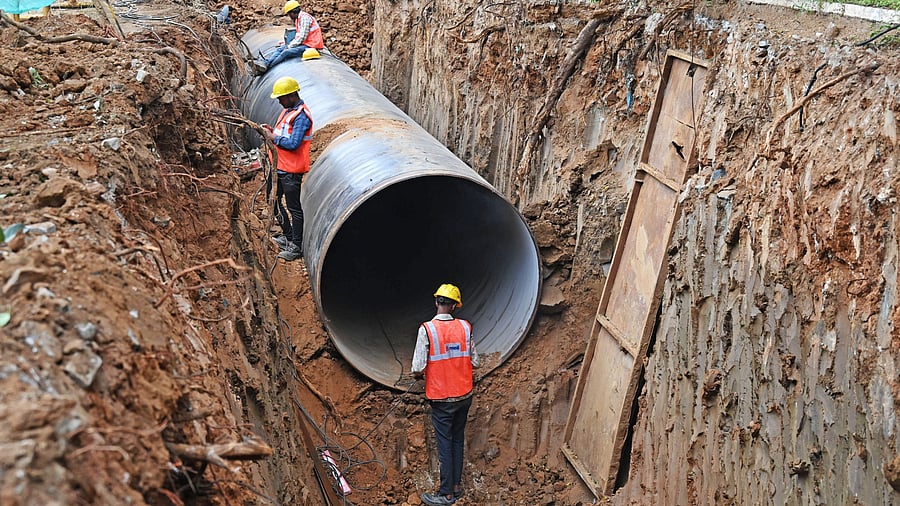 <div class="paragraphs"><p>Water pipelines being laid at Kengeri. </p></div>