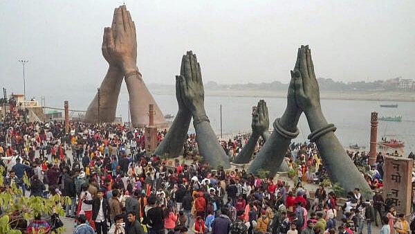 <div class="paragraphs"><p>Rush of visitors at the Namo Ghat on the first day of new year 2025, in Varanasi, Uttar Pradesh, Wednesday, Jan. 1, 2025.</p></div>
