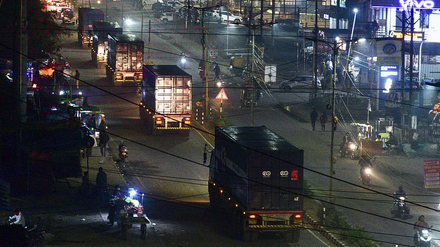 <div class="paragraphs"><p>Container trucks carry toxic waste after collecting from the Union Carbide factory for disposal at the Pithampur Industrial Waste Management Facility, Wednesday, Jan. 1, 2025.</p></div>